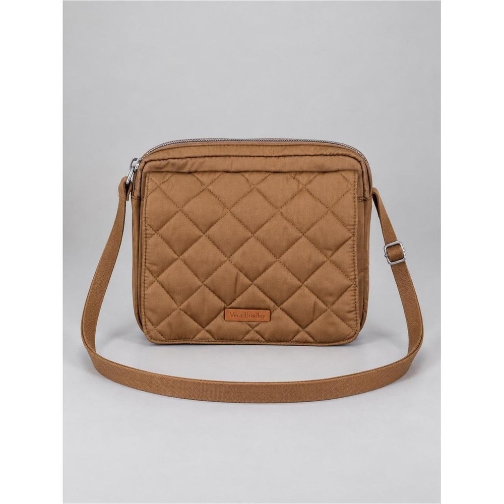 Vera Bradley Crossbody Bag Purse Quilted Puffer Quilted Neutral Brown